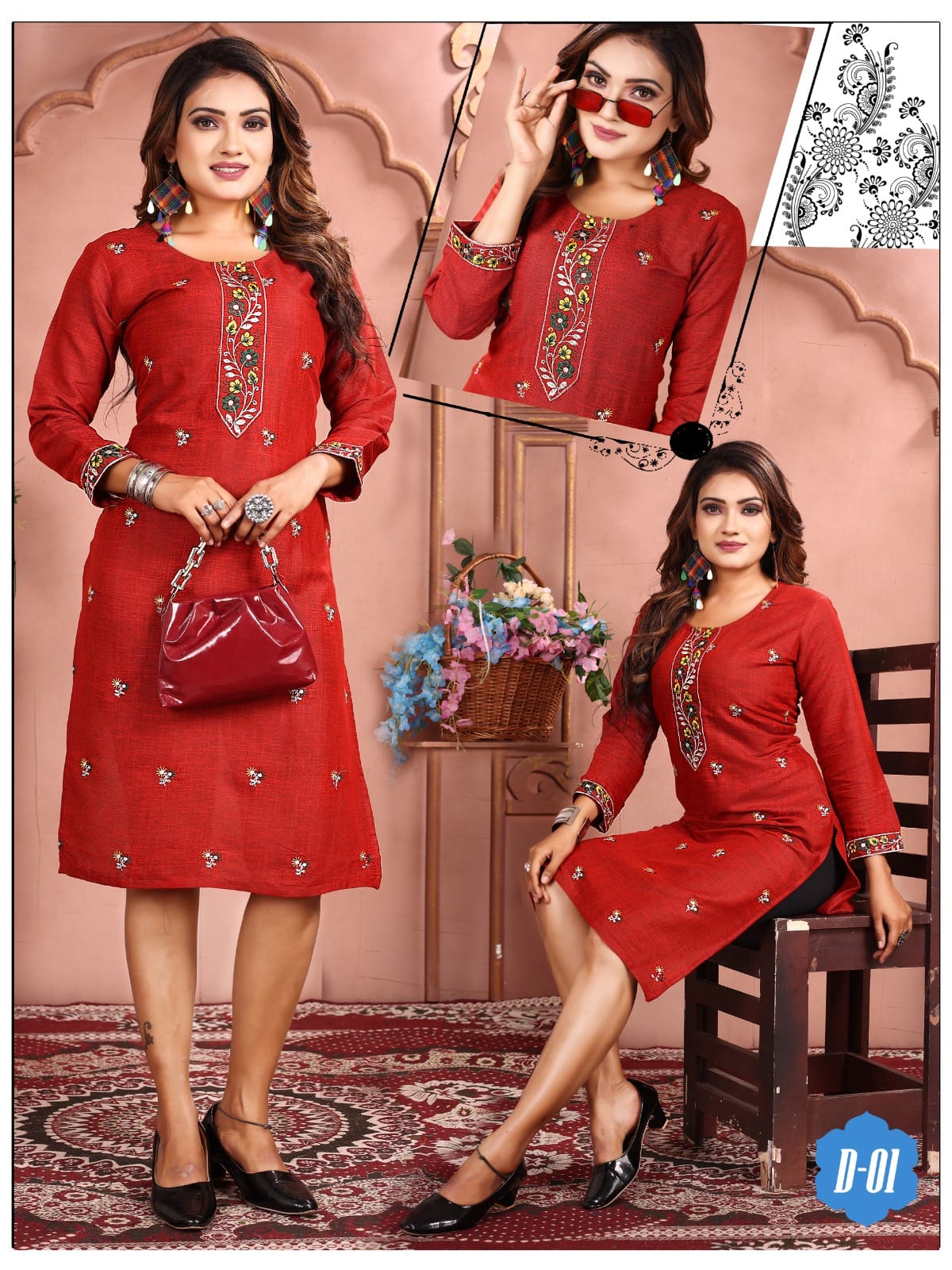 Kinti Simona Embroidery Designer Kurtis Catalog